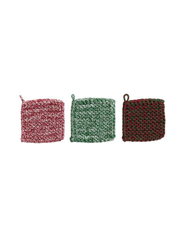 Assorted Melange Crocheted Pot Holder, 8"
