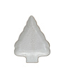 Stoneware Tree Shaped Plate, White, 9"x7"