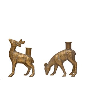Assorted Cast Iron Deer Taper Holder, 6"