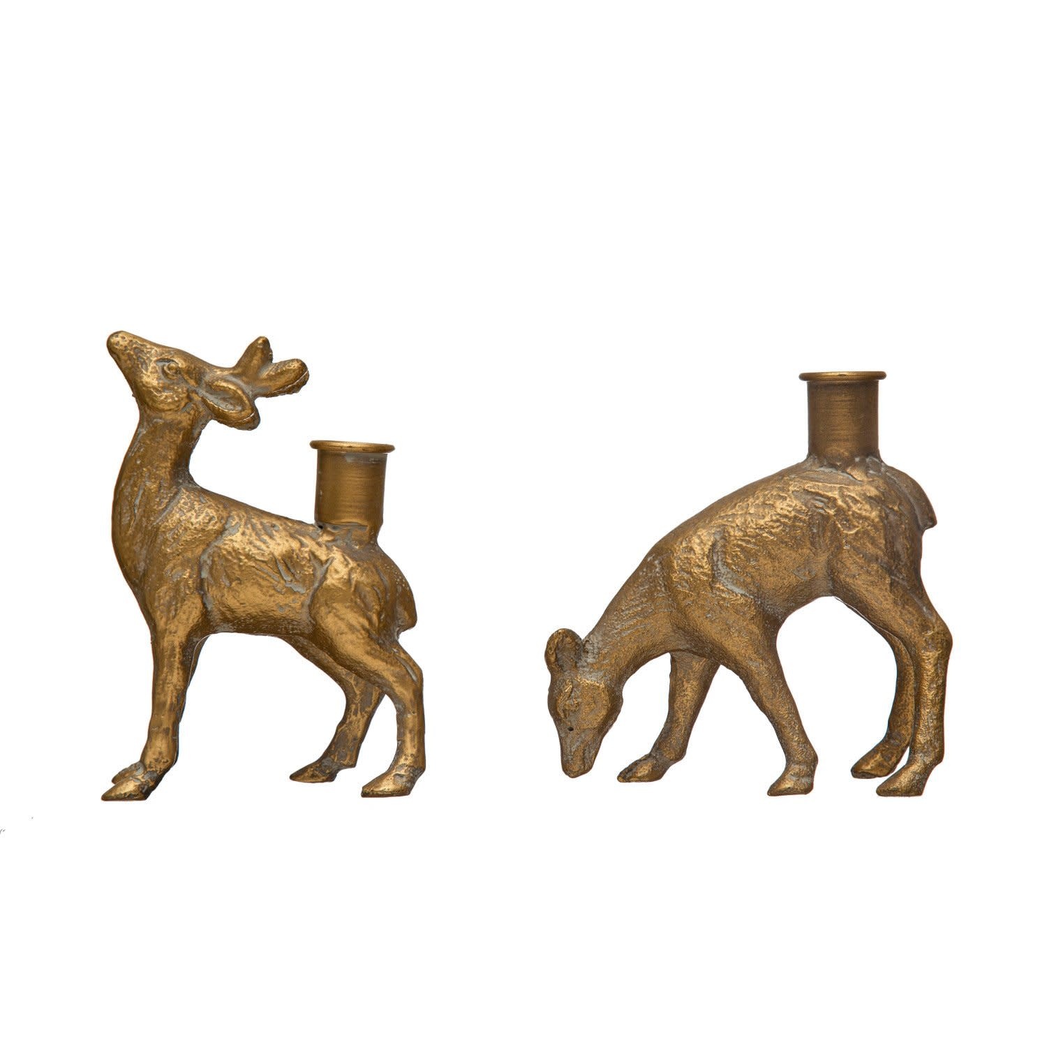 Assorted Cast Iron Deer Taper Holder, 6"