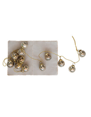 Etched Mercury Glass Ball Ornament Garland w/ Snowflakes, 72"