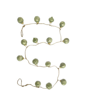 Mercury Glass Ball Ornament Garland with Jute Cord, 72"