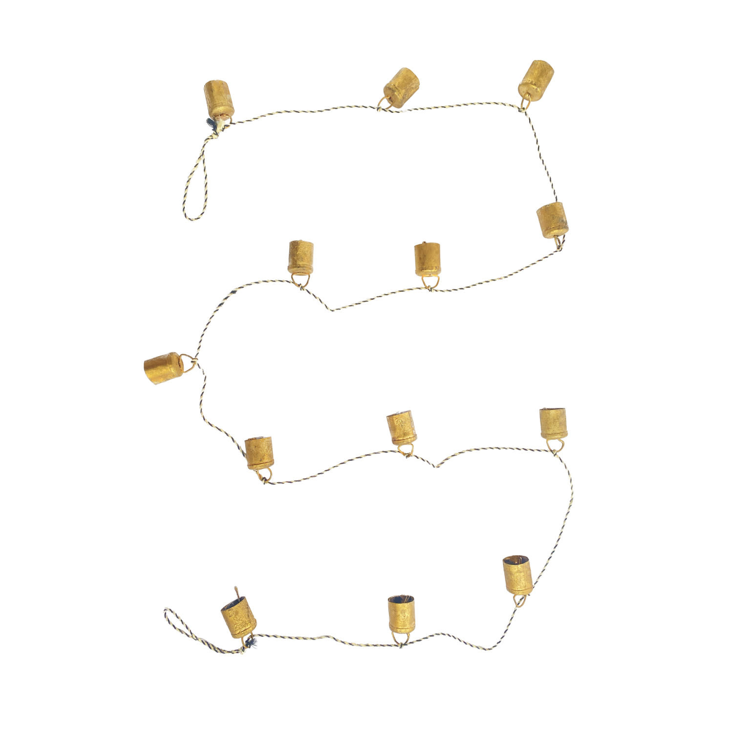 Metal Bell Garland w/ Black & White String, 72"