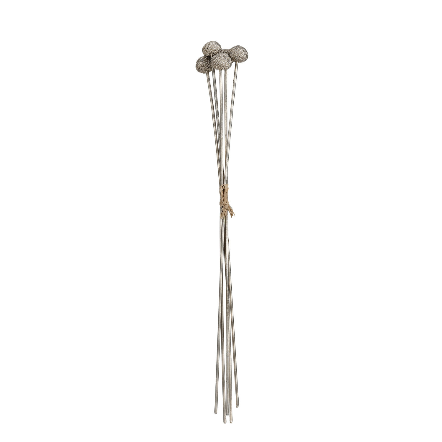 Faux Flower Stem Bunch, Silver, 23"