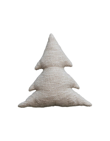 Tree Shaped Pillow w/ Metallic Gold Thread, 18"
