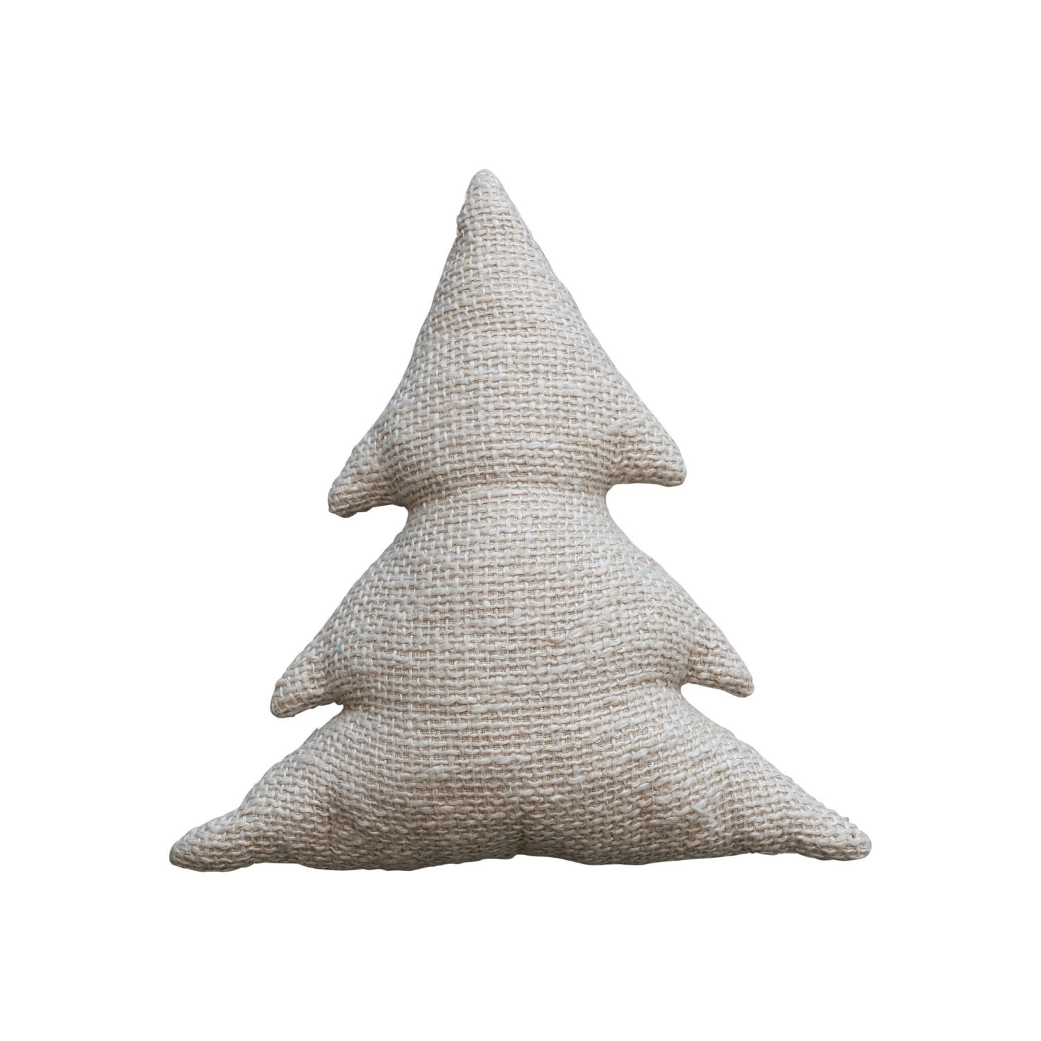 Tree Shaped Pillow w/ Metallic Gold Thread, 18"