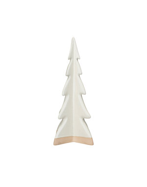 Stoneware Tree, Unglazed & Cream, 11"