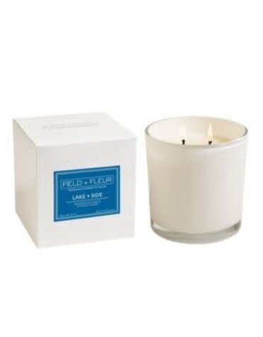 Hillhouse, Two-Wick Colored Glass Candle 12oz., Lake Side