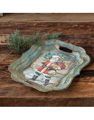 Santa Bearing Gifts Tray, 18 X 15