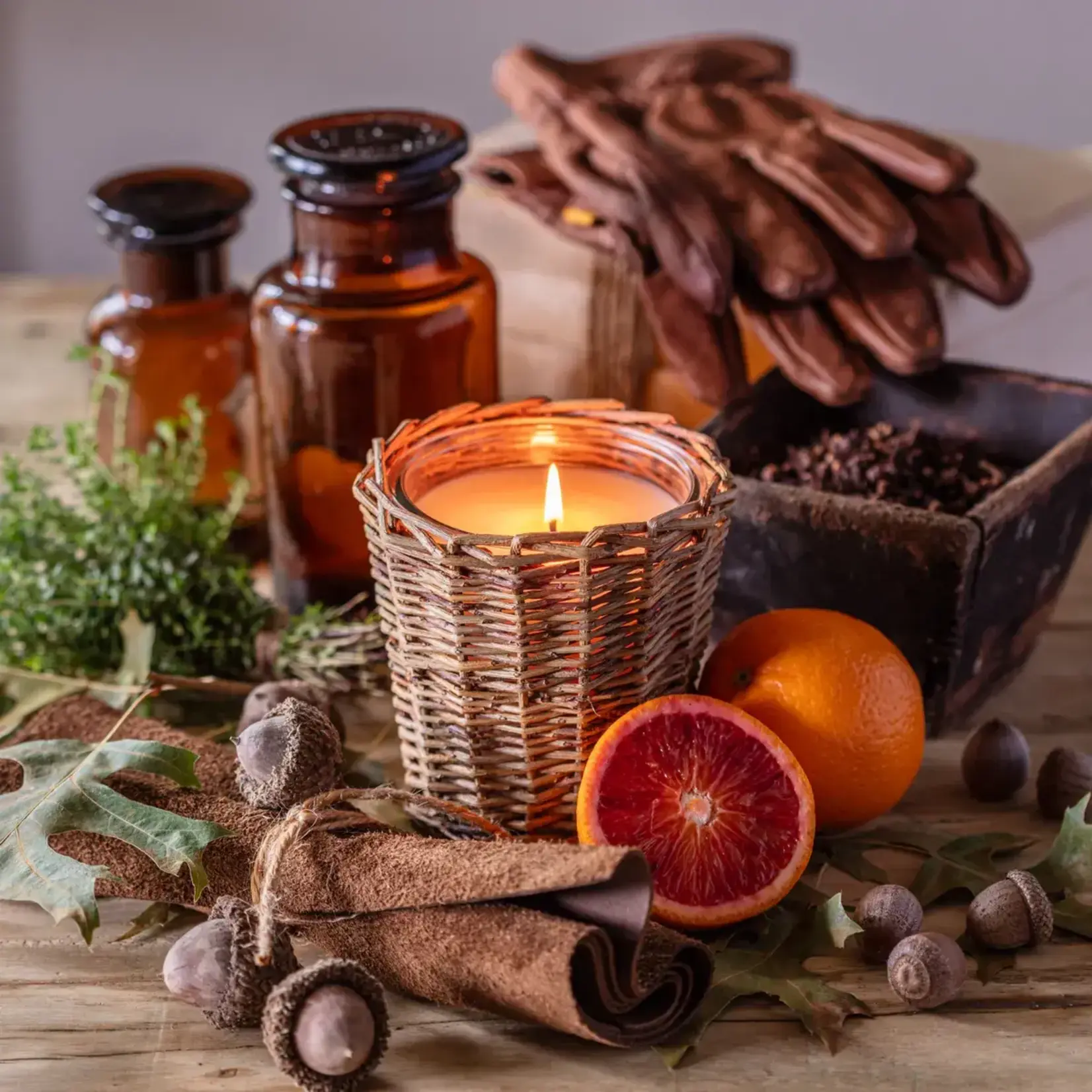 Porch View Leather & Oak Candle 5"