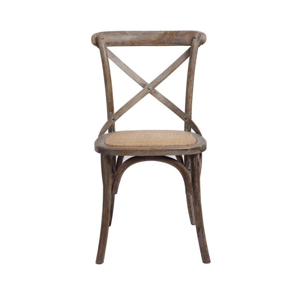 Brody X-Back Side Chair (Brown Wash), 18 X 21 X 35, Furniture Available for Local Delivery or Pick Up