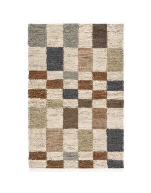 Soumak Jute Rug, 2 X 3, Check Natural Multi