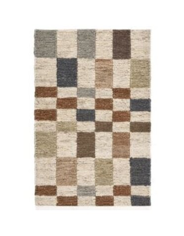 Soumak Jute Rug, 2 X 3, Check Natural Multi