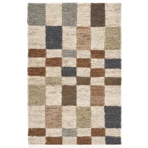 Soumak Jute Rug, 2 X 3, Check Natural Multi
