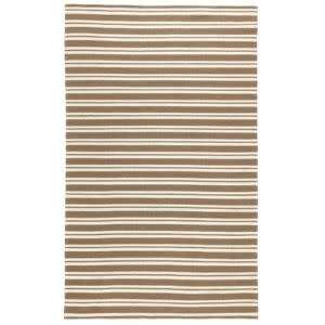 Performance Palma Stripe Rug, 2 X 3, Coconut Brown and Ivory, Rug Available for Special Order