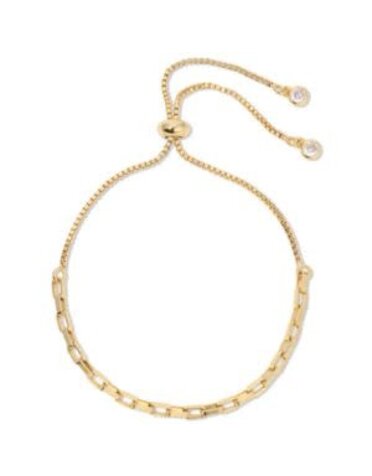 Splendid Iris Mini Rectangle Linked Pulley Bracelet, Gold