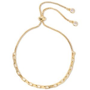 Splendid Iris Mini Rectangle Linked Pulley Bracelet, Gold