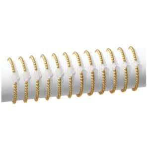 Splendid Iris Assorted Quatrefoil and Bead Stretch Bracelet, 4mm, Gold, Priced individually