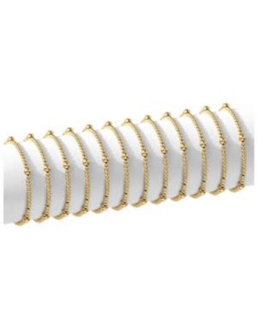 Splendid Iris Stretch Bead Bracelet, 3mm & 5mm Accents, Gold, Priced individually