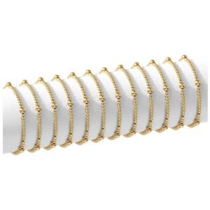 Splendid Iris Stretch Bead Bracelet, 3mm & 5mm Accents, Gold, Priced individually