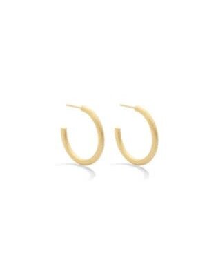 Splendid Iris Textured Medium Thick Hoop Earrings, Gold