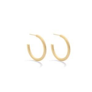Splendid Iris Textured Medium Thick Hoop Earrings, Gold