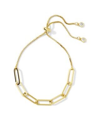 Splendid Iris Link Chain Pulley Bracelet, Gold