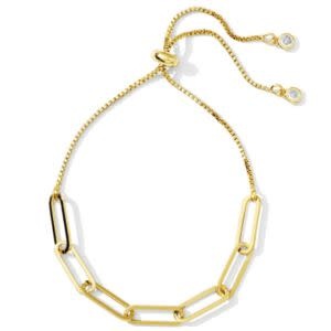 Splendid Iris Link Chain Pulley Bracelet, Gold