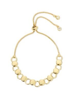Splendid Iris Pulley Bracelet with Open and Closed Circles, Gold