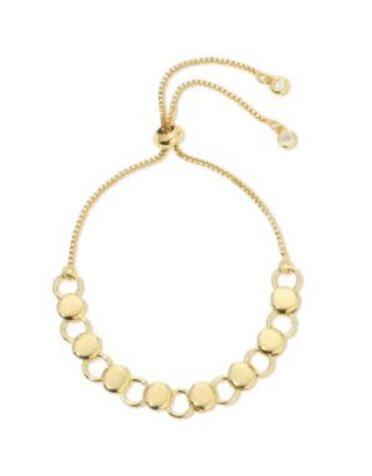 Splendid Iris Pulley Bracelet with Open and Closed Circles, Gold