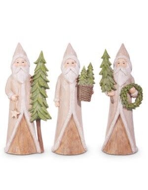 Natural Santa with Tree, Assorted Designs, 10.25 in