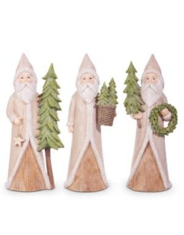 Natural Santa with Tree, Assorted Designs, 10.25 in