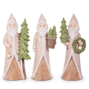 Natural Santa with Tree, Assorted Designs, 10.25 in !!