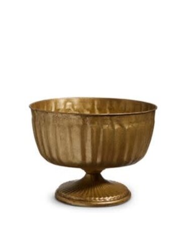 Antique Gold Pedestal Bowl, 9.5 in.