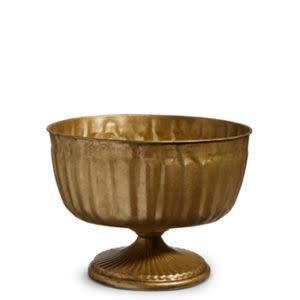 Antique Gold Pedestal Bowl, 9.5 in.