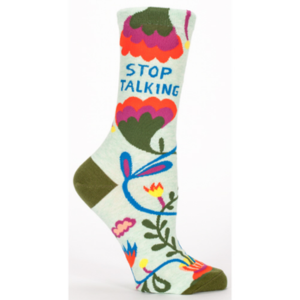 Blue Q Stop Talking Crew Socks