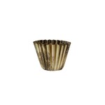 Fluted Metal Planter, Brass, 6"Rnd