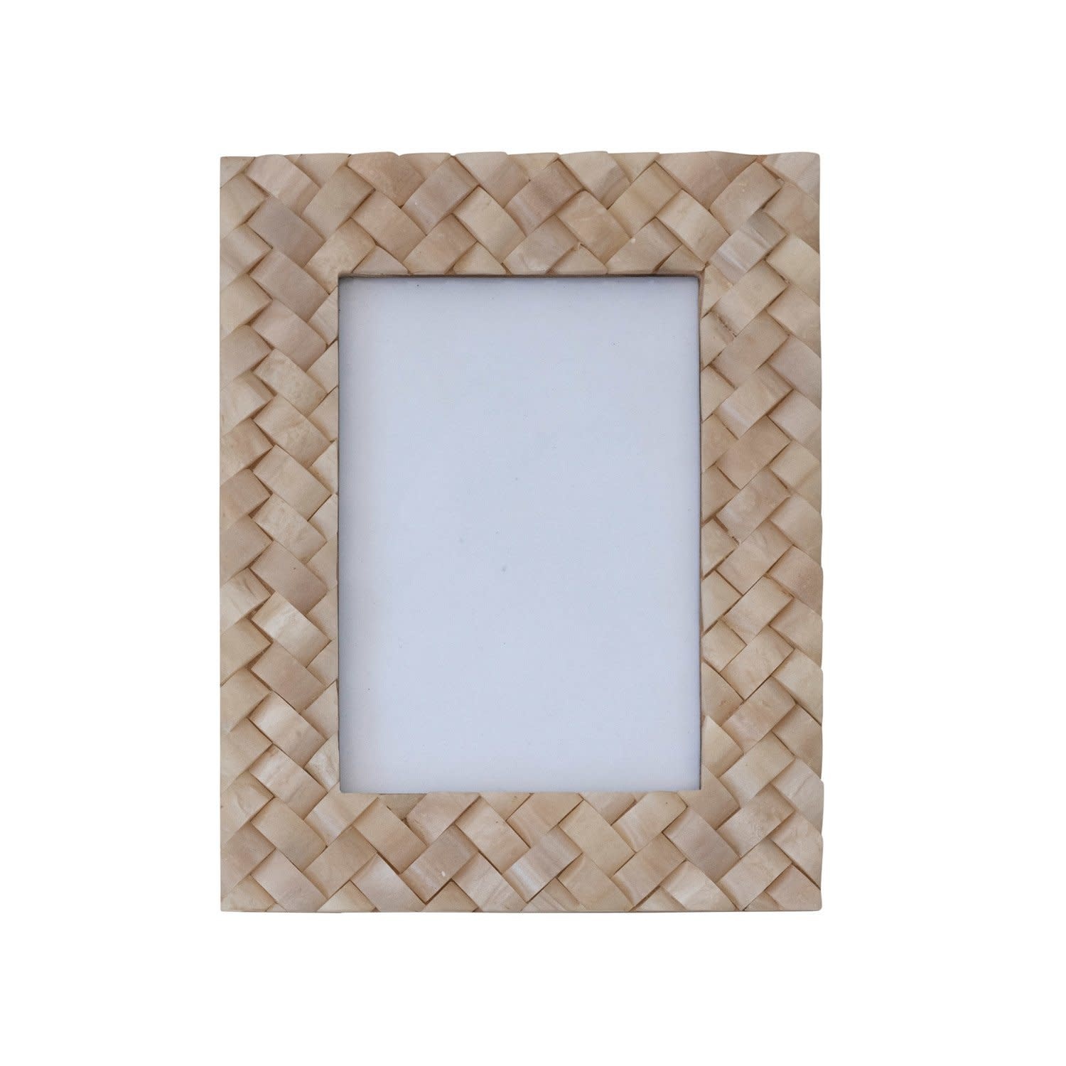 Woven Resin Photo Frame, Ivory, Holds 5"x 7" Photo