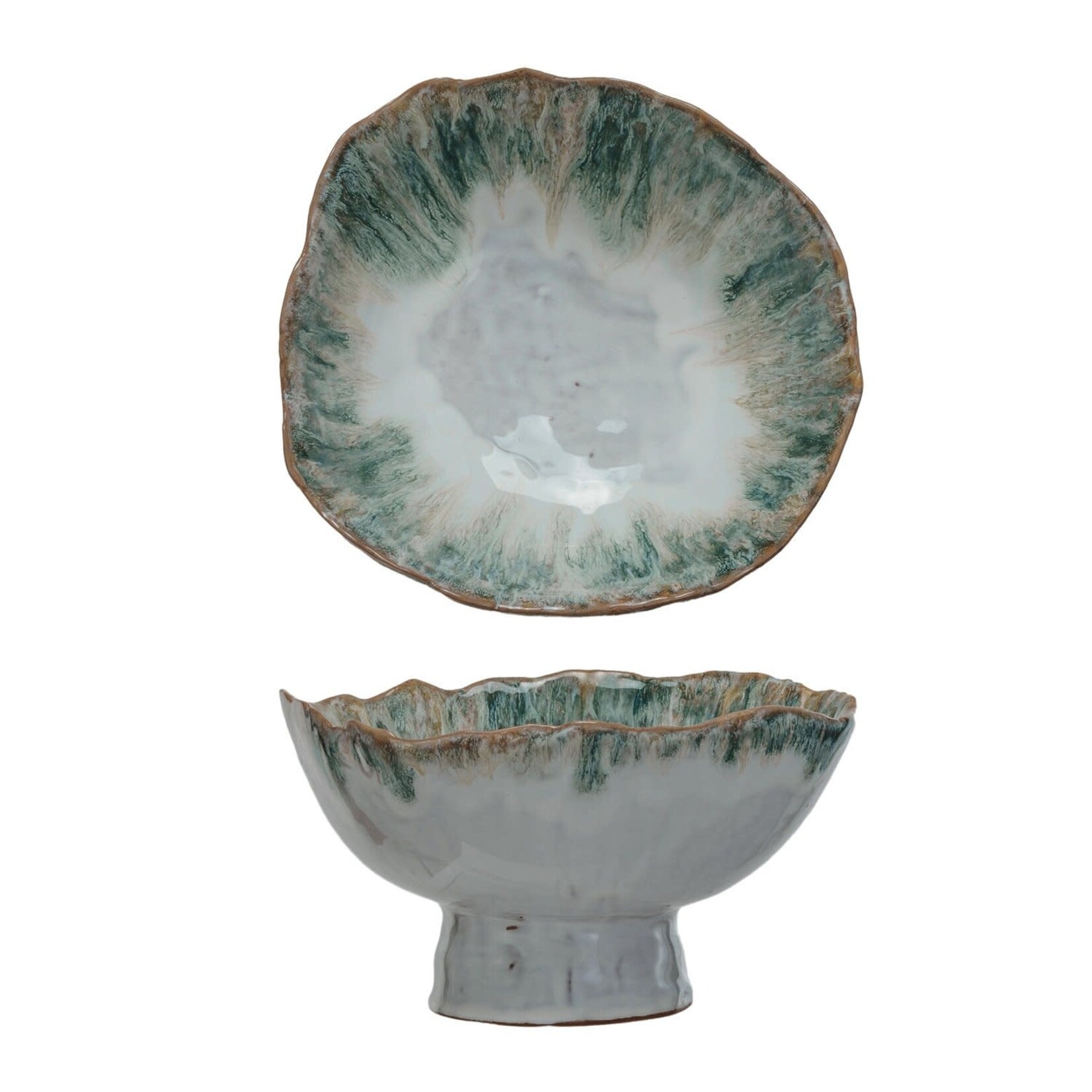 Stoneware Footed Bowl, 9"x 5"