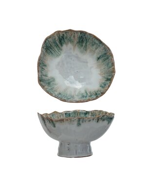 Stoneware Footed Bowl, 9"x 5"