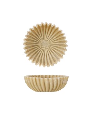 Decorative Resin Pleated Bowl, 8"Rnd