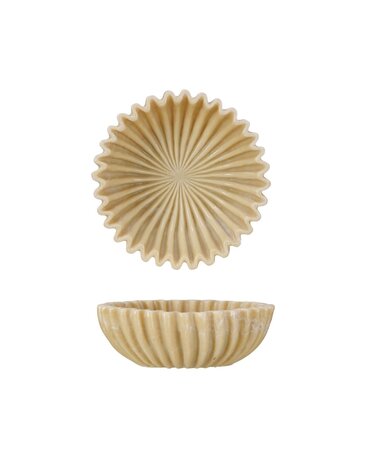Decorative Resin Pleated Bowl, 8"Rnd