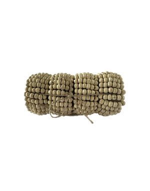 Bead & Jute Napkin Rings Set, 2"Rnd