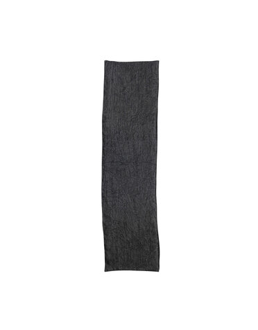 Stonewashed Linen Table Runner, Charcoal, 108"