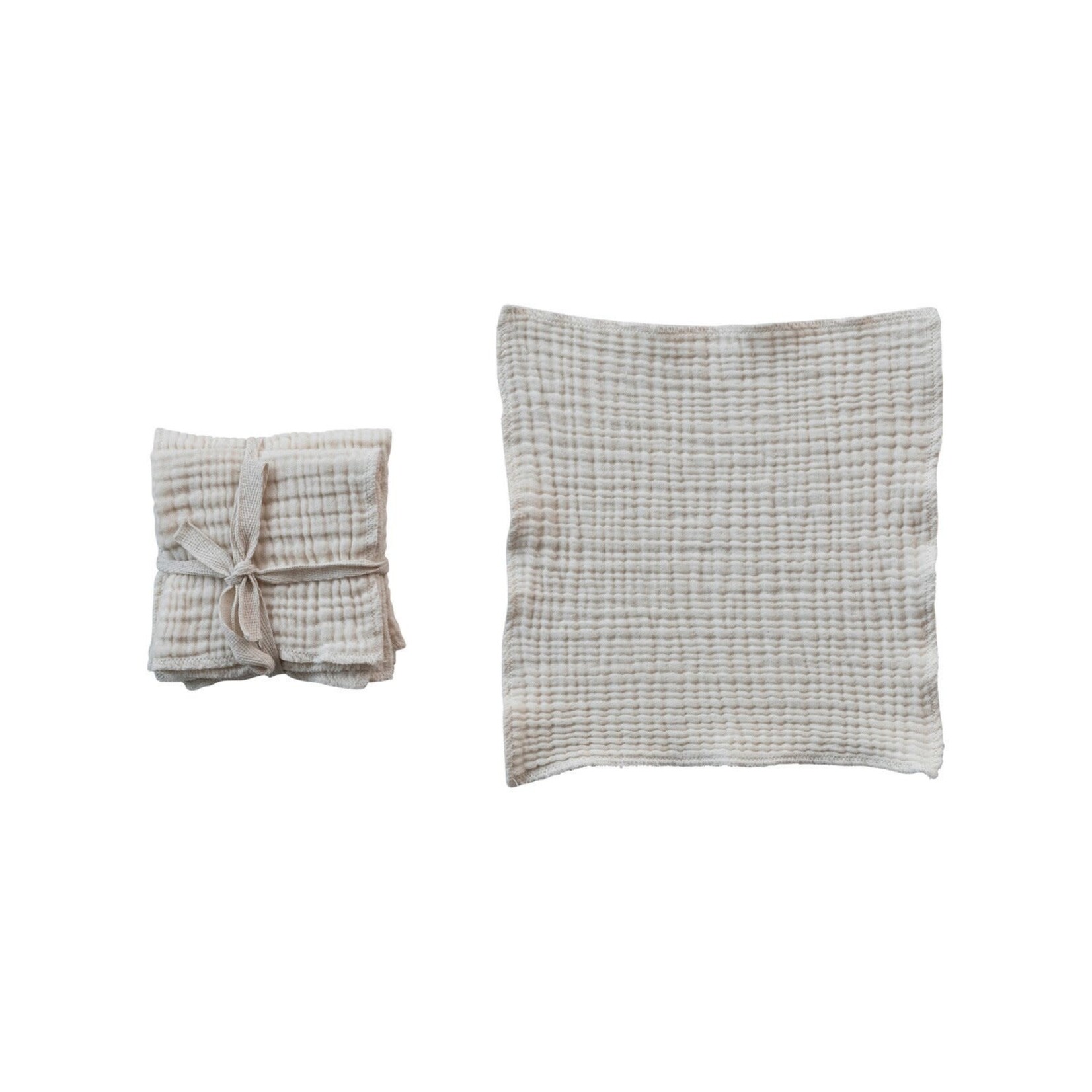 Cotton Double Cloth Dish Cloth Set, 10"
