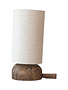 Reclaimed Wood Table Lamp w/ Cotton Chambray Shade, 10"x 16"