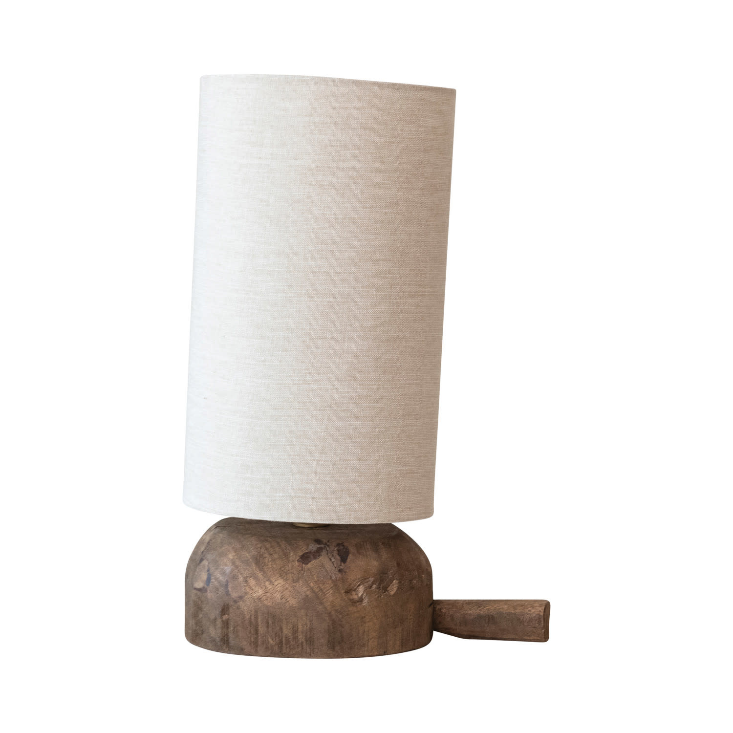 Reclaimed Wood Table Lamp w/ Cotton Chambray Shade, 10"x 16"