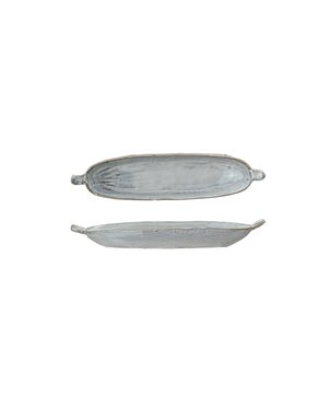 Stoneware Dish w/ Handles, 9"x 2"