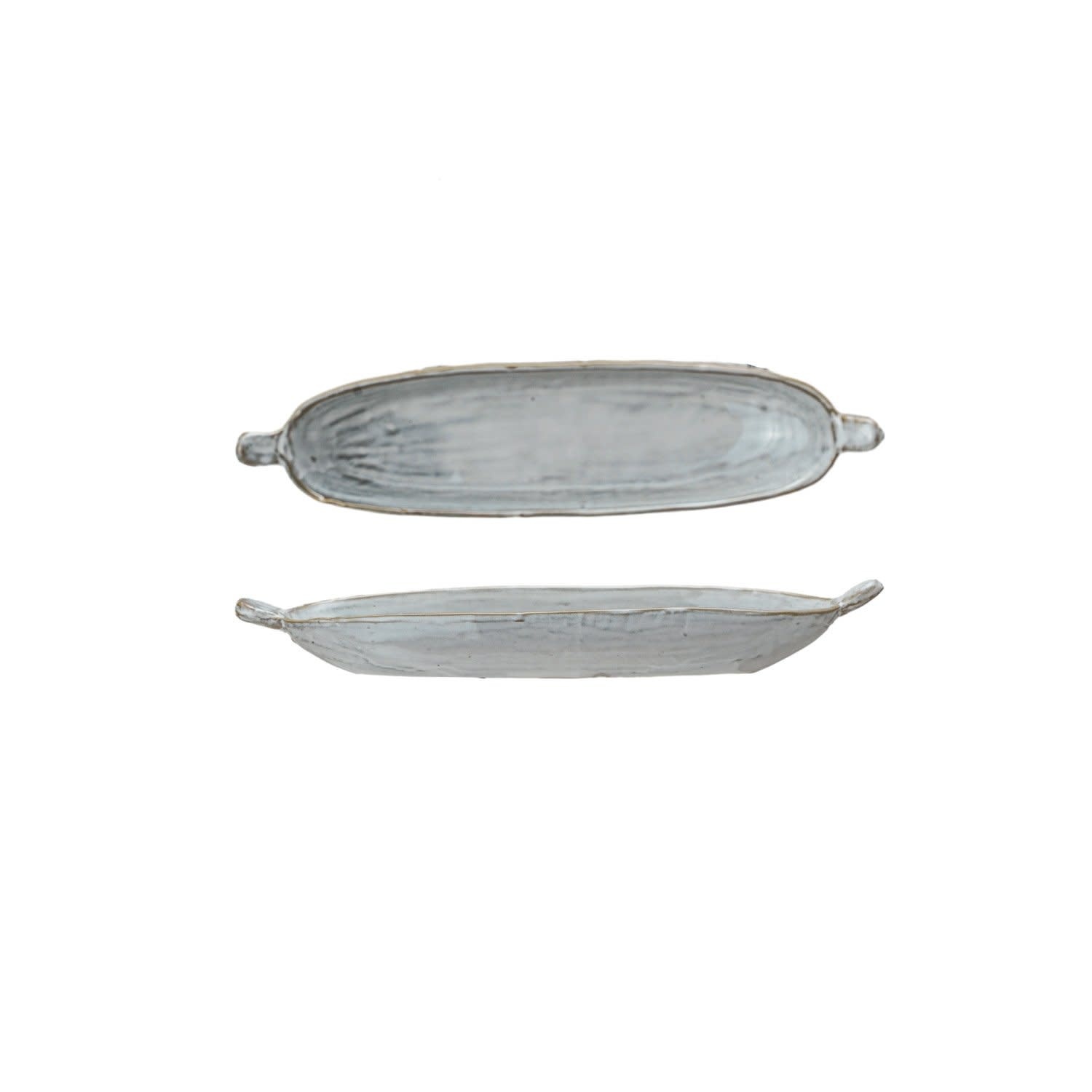 Stoneware Dish w/ Handles, 9"x 2"