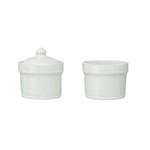 Stoneware Stackable Pinch Pots w/ Lid, 3"Rnd